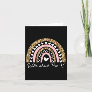 About Pre-k Leopard Rainbow Teacher Back To School Card