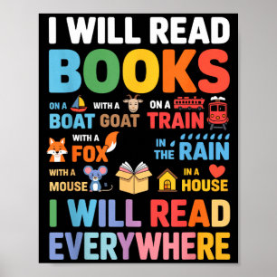 About reading books on a boat and everywhere kids poster