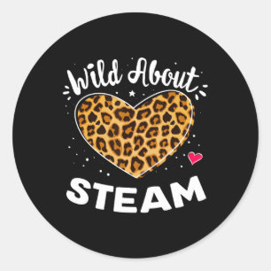 About Steam Leopard Squad Stem Back To School Day Classic Round Sticker