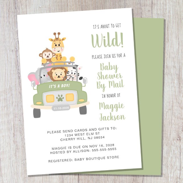 About To Get Wild Safari Baby Shower By Mail Invitation (Creator Uploaded)