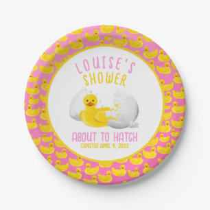 About to Hatch Baby Shower Invitation Paper Plate