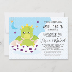 About To Hatch Dragon   Baby Shower by Mail Invitation