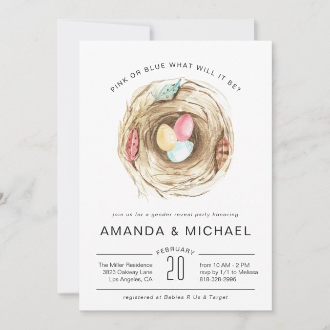 About to Hatch | Easter Gender Reveal Baby Shower (Front)