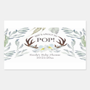 About to Pop Deer Antler Mini Champagne Label
