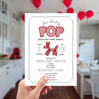 About To Pop Red Balloon Animal Baby Shower