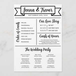About Us Fun Minimalist Wedding Program