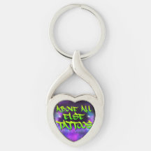Above All Else Tattoos Metal Heart Keychain