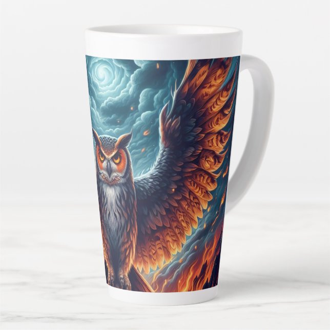 Above and Below - Wise Owl Art Latte Mug (Right Angle)