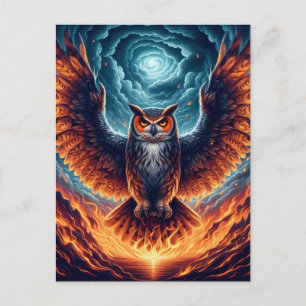 Above and Below - Wise Owl Art Postcard