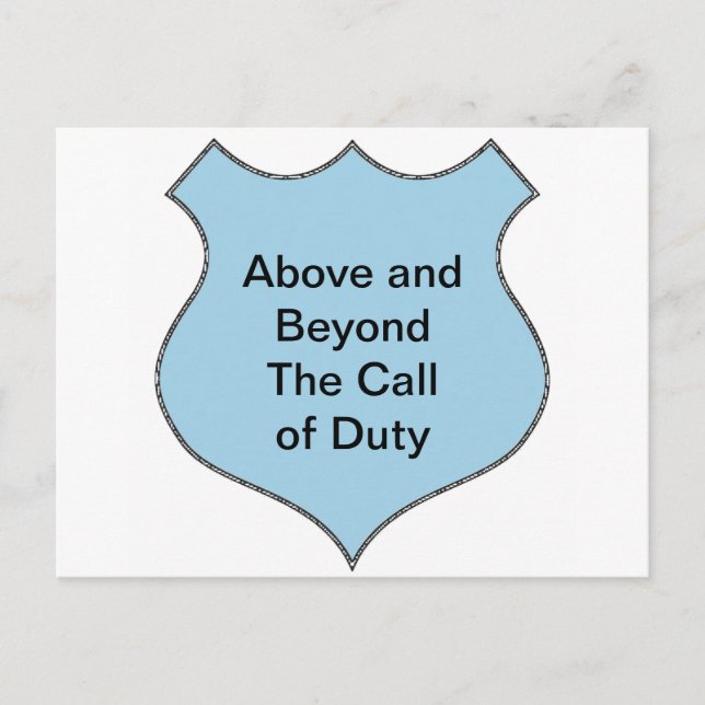 Above and Beyond the Call of Duty Badge Postcard (Front)