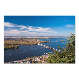 Above Mississippi River and Dam at Alma Photo Print
