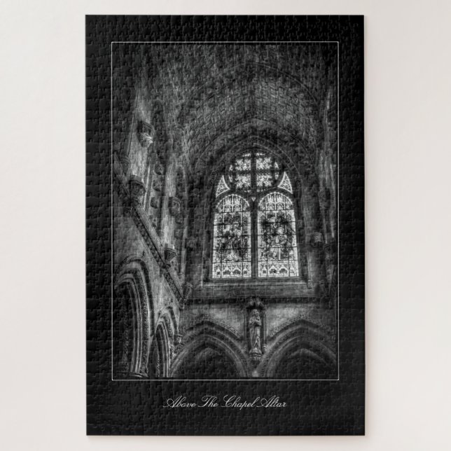 Above The Chapel Altar, Stained Glass WIndow Jigsaw Puzzle (Vertical)