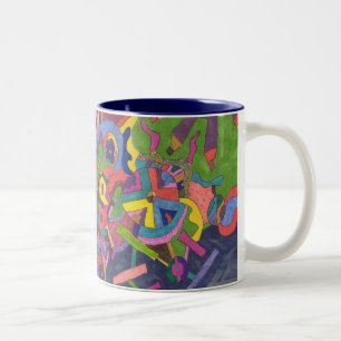 Above the Storm, original abstract art Two-Tone Coffee Mug