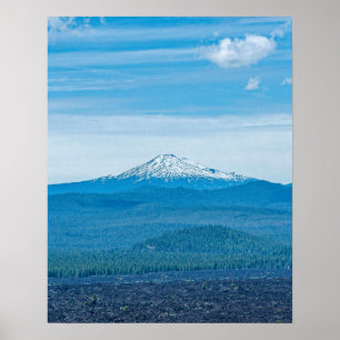 Above Tree Line // Dense Forest and Blue Mountain Poster