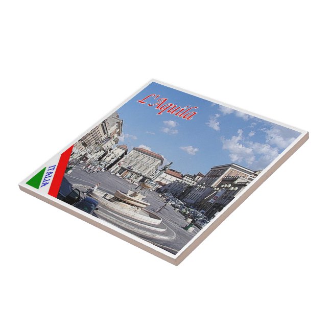 ABR012 L' AQUILA, Abruzzo, Italy, Ceramic Tile (Side)