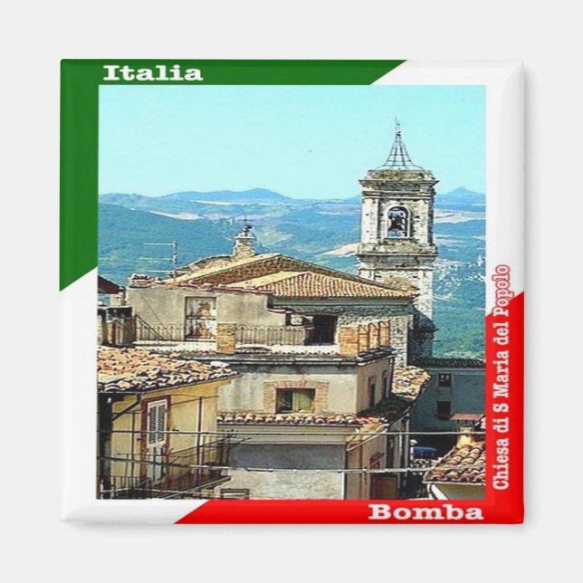 ABR018 BOMBA, Abruzzo, Italy, Fridge Magnet (Front)