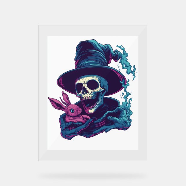 Abra-Cadabra Bones – Funny Magic Skull Acrylic Sign (Front)