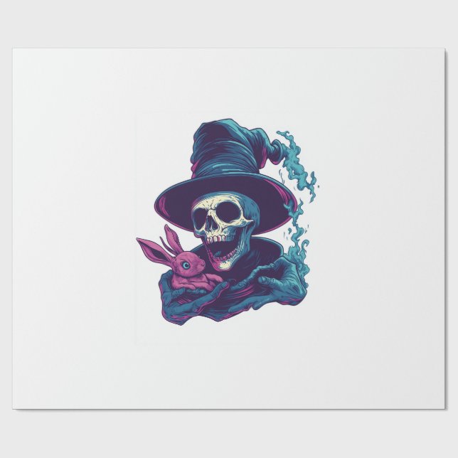 Abra-Cadabra Bones � Funny Magic Skull Wrapping Paper (Flat)
