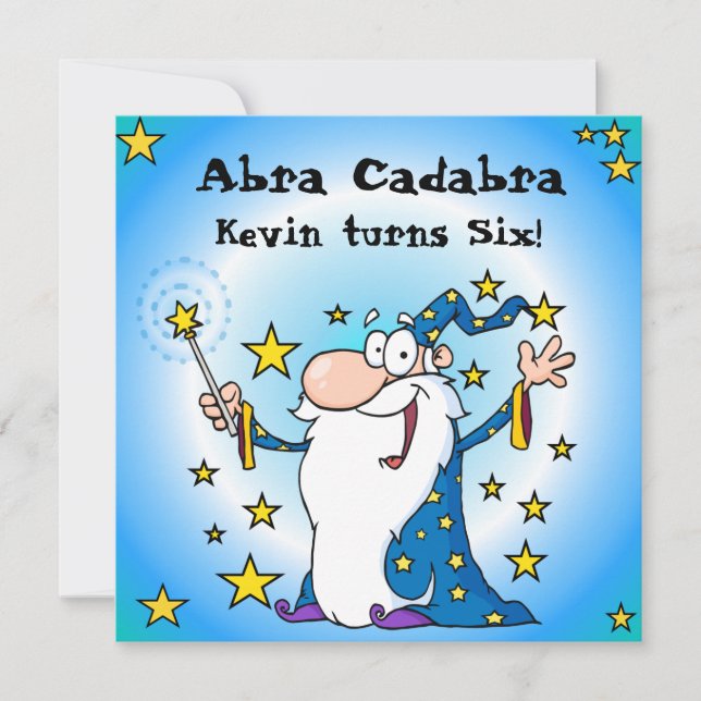 Abra Cadabra Magic Custom Birthday Invites (Front)