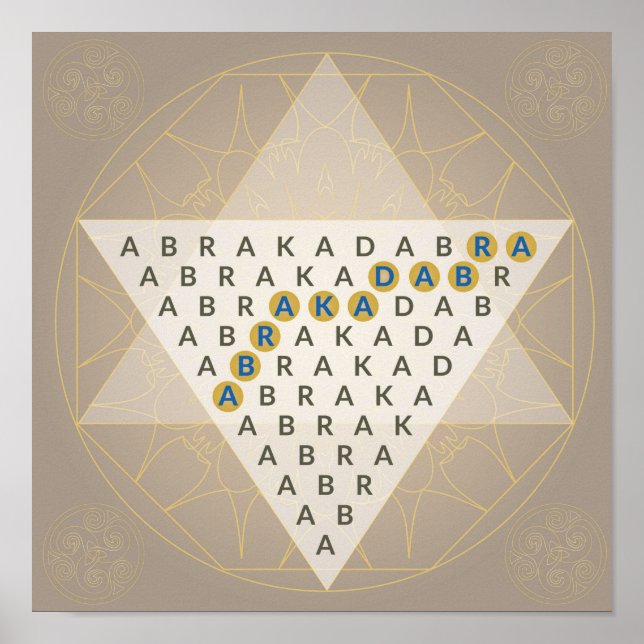 Abracadabra Magic Mantra Illustration Triangle Poster (Front)