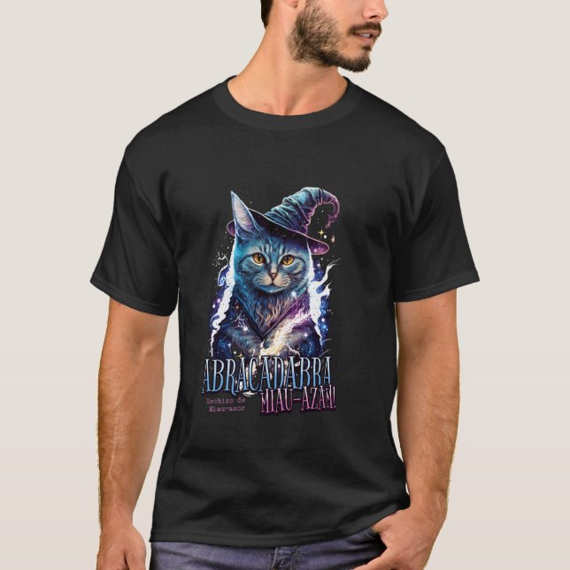 Abracadabra Miau-Azam Cat Wizard Magic T-Shirt (Front)