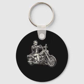 Abraham Abe Lincoln Motorcycle Aamerican Biker Usa Key Ring