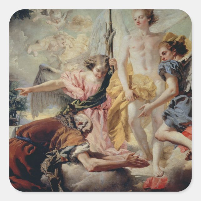 Abraham and the Three Angels Square Sticker (Front)