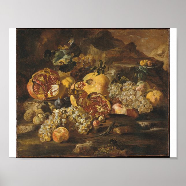 Abraham Brueghel - Pomegranates And Other Fruit Poster (Front)