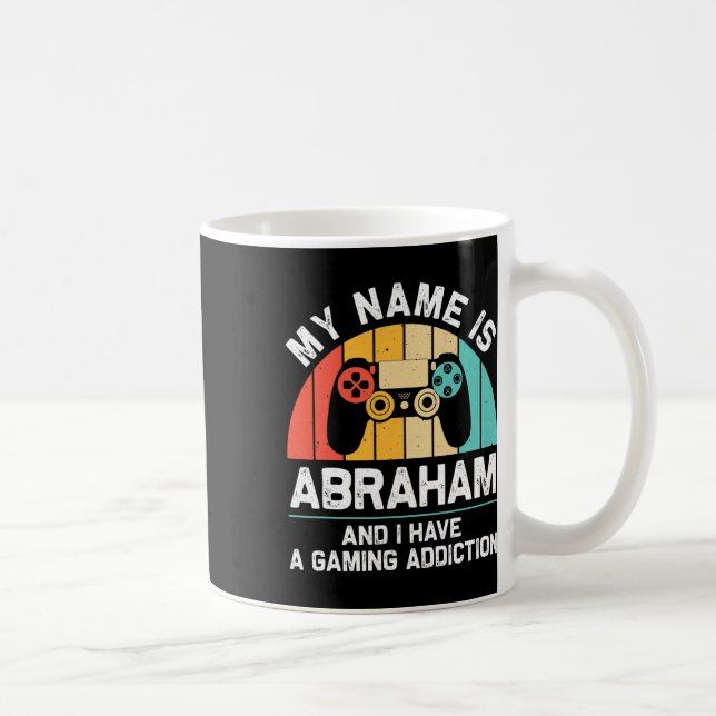 Abraham Gift Name Personalised Funny Gaming Geek B Coffee Mug (Right)