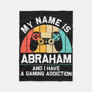 Abraham Gift Name Personalised Funny Gaming Geek B Fleece Blanket