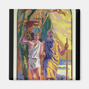 Abraham going to offer Isaac his son Magnet