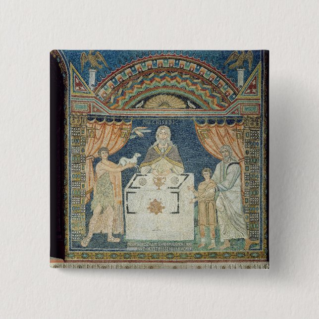 Abraham, Isaac and Melchisedech 15 Cm Square Badge (Front)