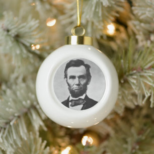 Abraham Lincoln: 16th President of America Ceramic Ball Christmas Ornament