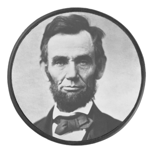 Abraham Lincoln: 16th President of America Hockey Puck (Front)