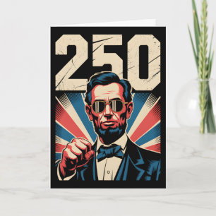 Abraham Lincoln 250th Birthday Retro Independence Card