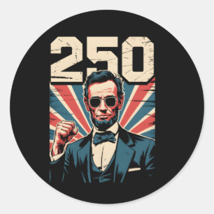 Abraham Lincoln 250th Birthday Retro Independence  Classic Round Sticker