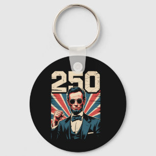 Abraham Lincoln 250th Birthday Retro Independence Key Ring