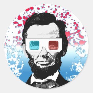 Abraham Lincoln - 3D Classic Round Sticker