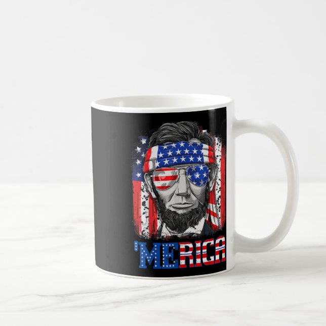 Abraham Lincoln 4th Of July Merica Men Women Ameri Coffee Mug (Right)