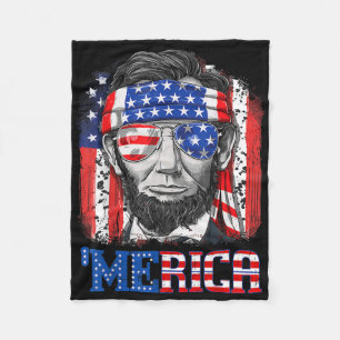 Abraham Lincoln 4th Of July Merica Men Women Ameri Fleece Blanket