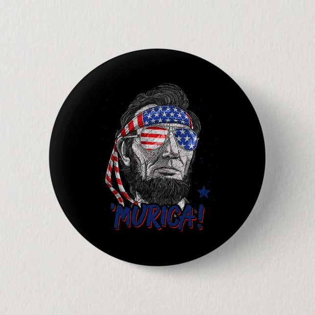 Abraham Lincoln 4th Of July Murica Men Women Ameri 6 Cm Round Badge (Front)
