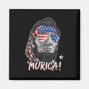Abraham Lincoln 4th Of July Murica Men Women Ameri Magnet
