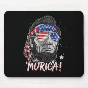 Abraham Lincoln 4th Of July Murica Men Women Ameri Mouse Pad