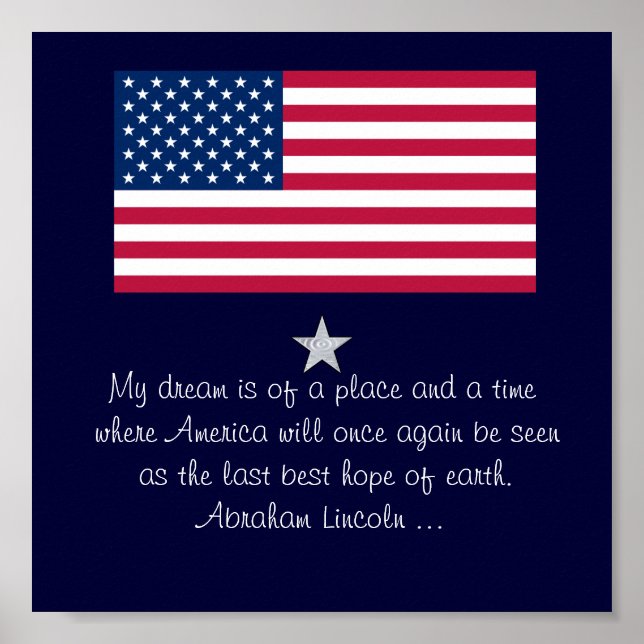 Abraham Lincoln 4th of July quote Flag Poster (Front)