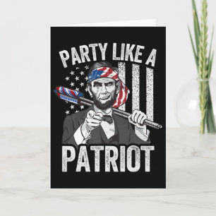 Abraham Lincoln 4th Of July Shirt Men American Usa Card