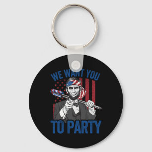Abraham Lincoln 4th Of July Shirt Men American Usa Key Ring