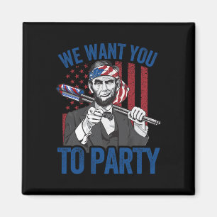 Abraham Lincoln 4th Of July Shirt Men American Usa Magnet
