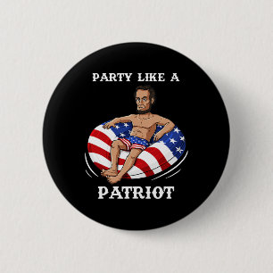 Abraham Lincoln 4th Of July USA Patriot Fun 6 Cm Round Badge