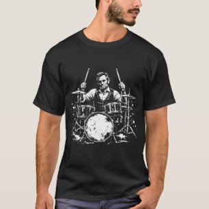 Abraham Lincoln Abe Lincoln Playing Drums Drummer  T-Shirt