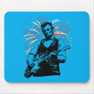 Abraham Lincoln Abe Lincoln Playing Guitar Retro Mouse Pad